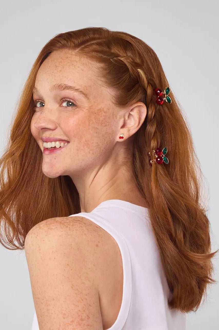 Kitsch Mini Rhinestone Cherry Claw Clips