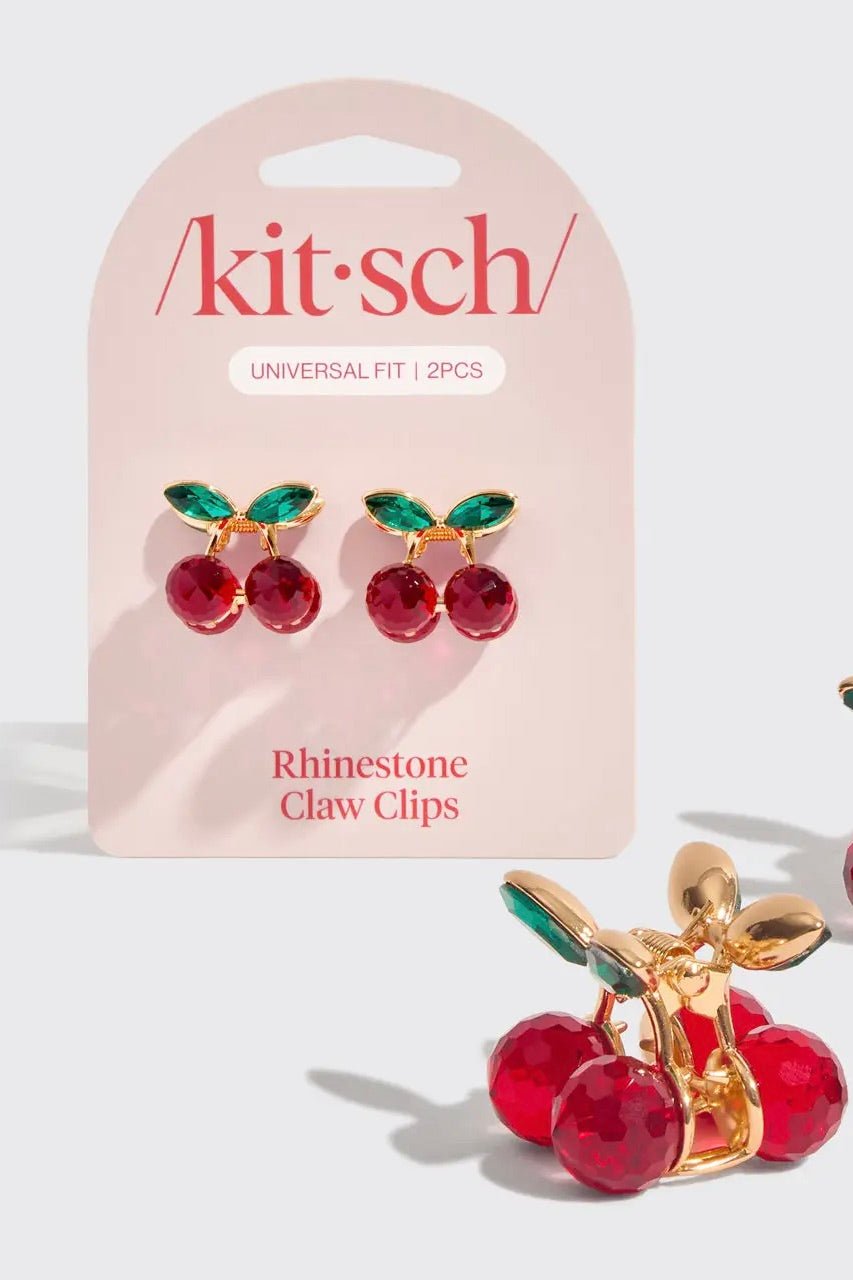 Kitsch Mini Rhinestone Cherry Claw Clips