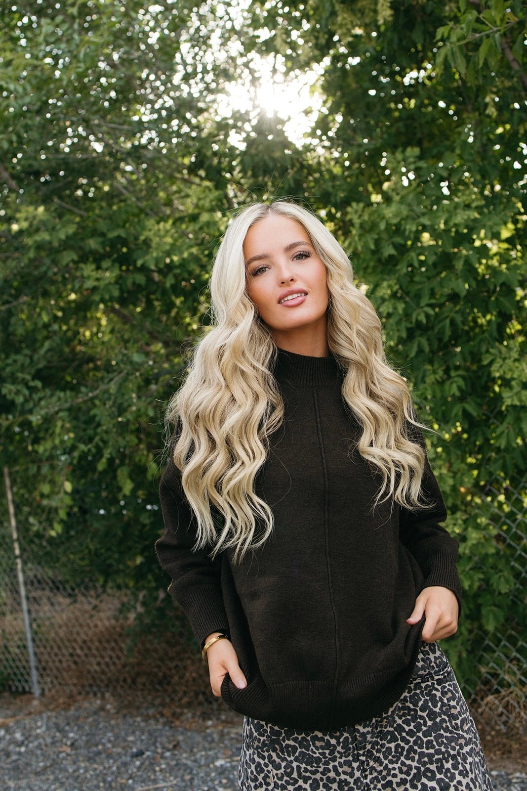 mock neck relaxed fit sweater