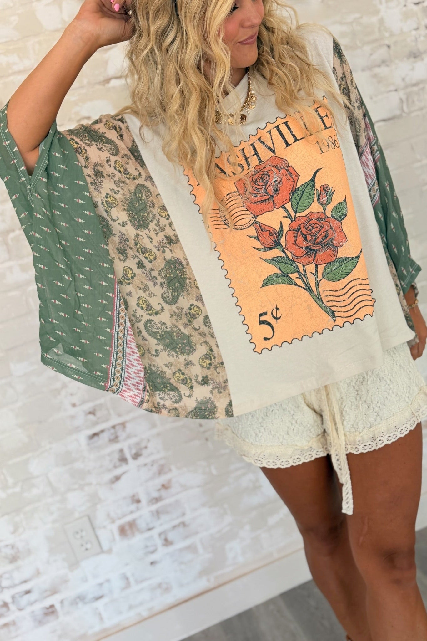 Postmarked Vintage Graphic Kantha Top