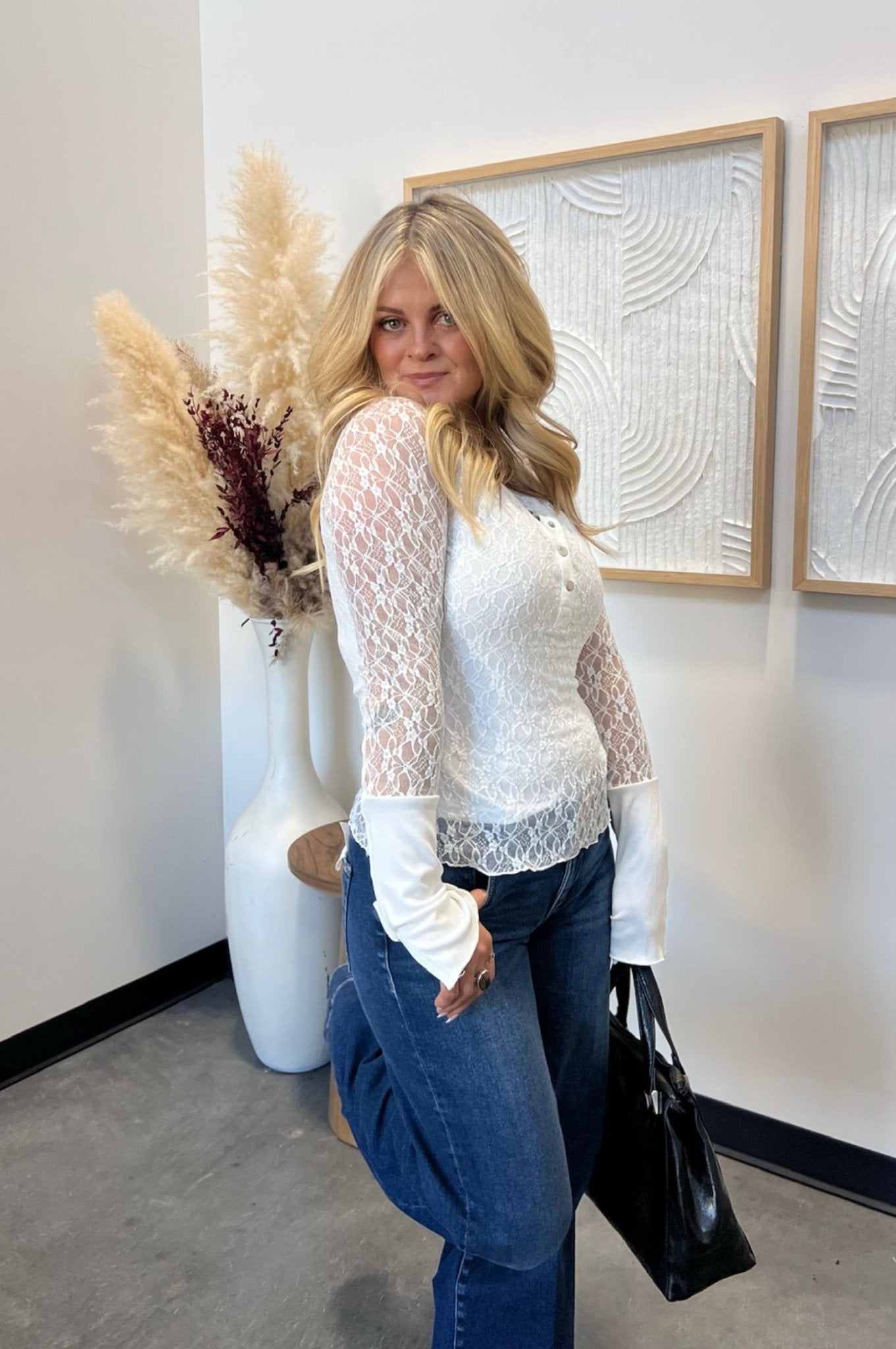 Neon Moon Lace Henley