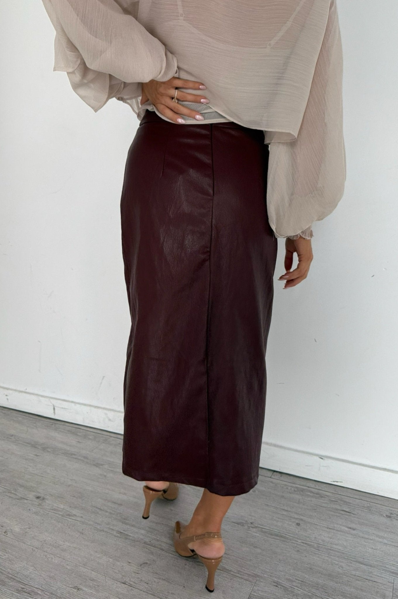 Night Tempo Vegan Leather Skirt