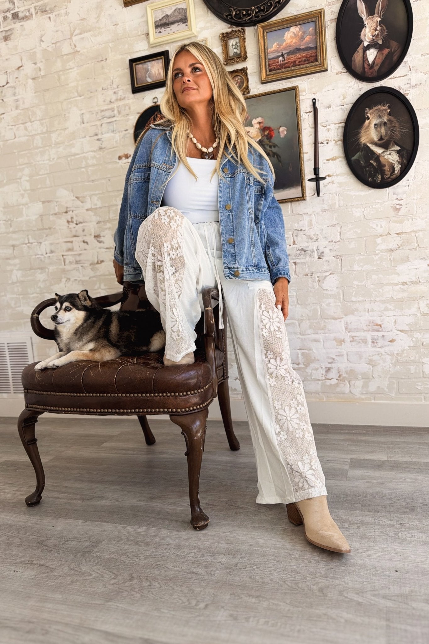 Nothing To Hide Lace Boho Wide Leg Pants