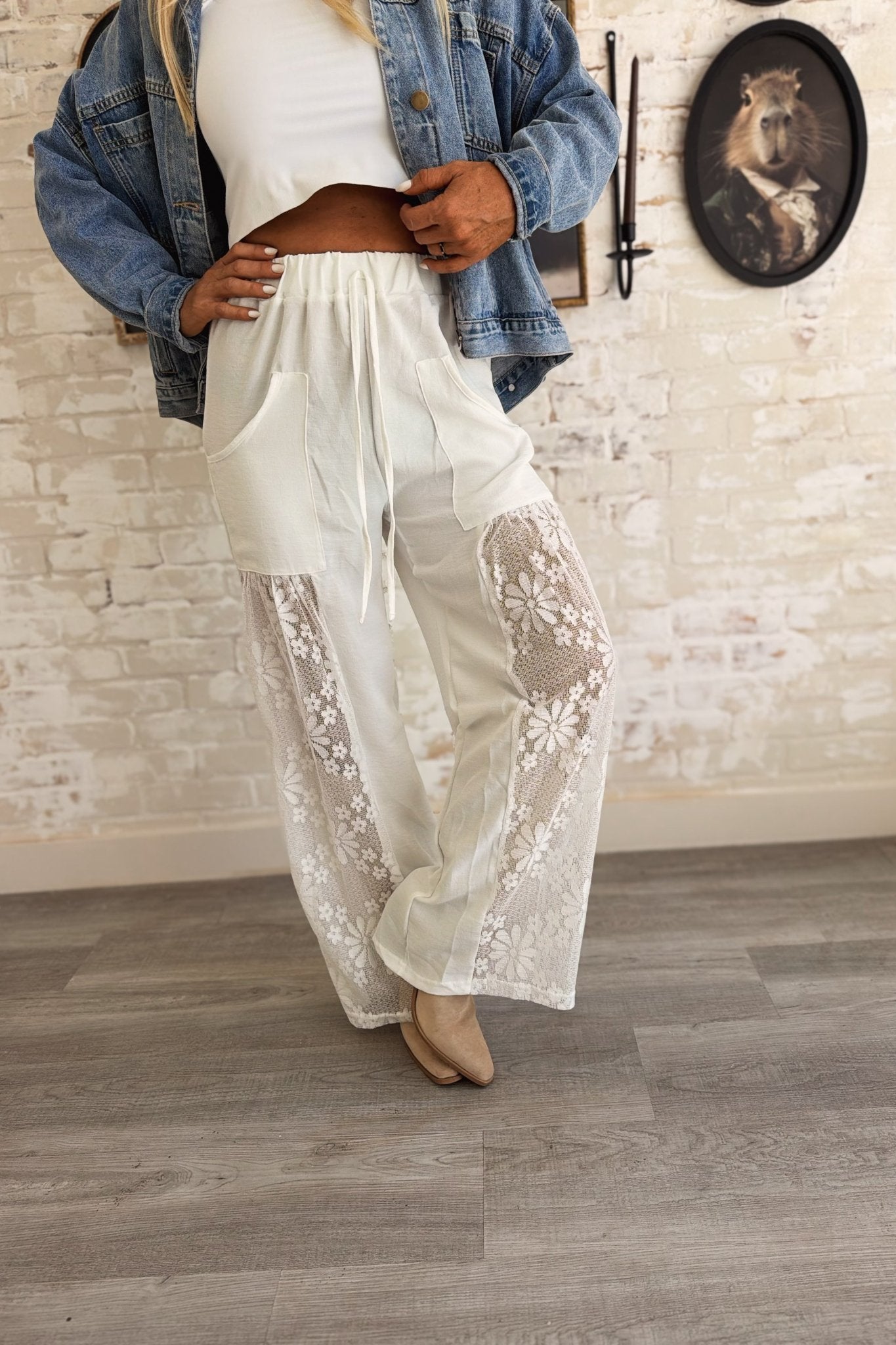 Nothing To Hide Lace Boho Wide Leg Pants