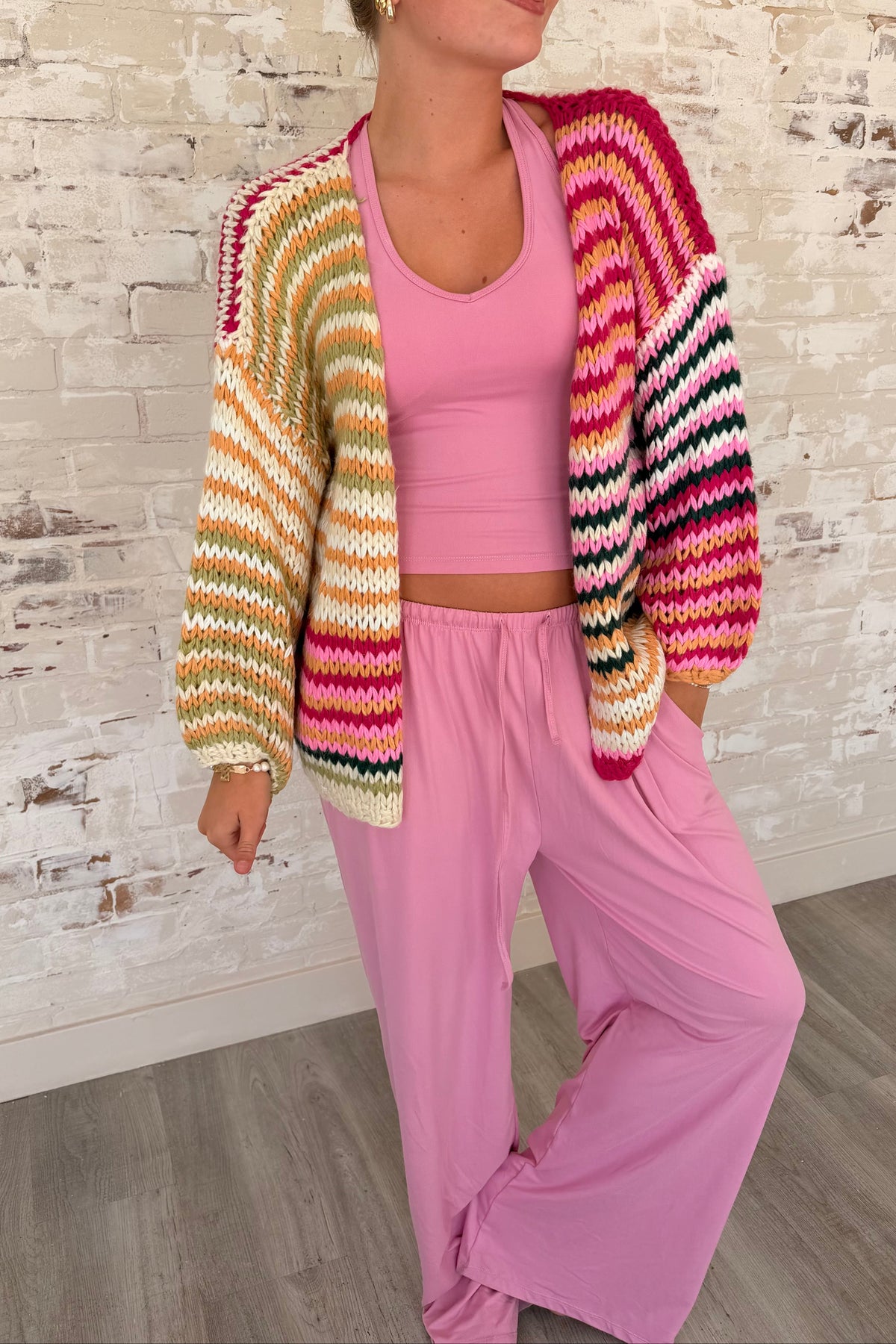 Mixed Signals Striped Knit Cardigan