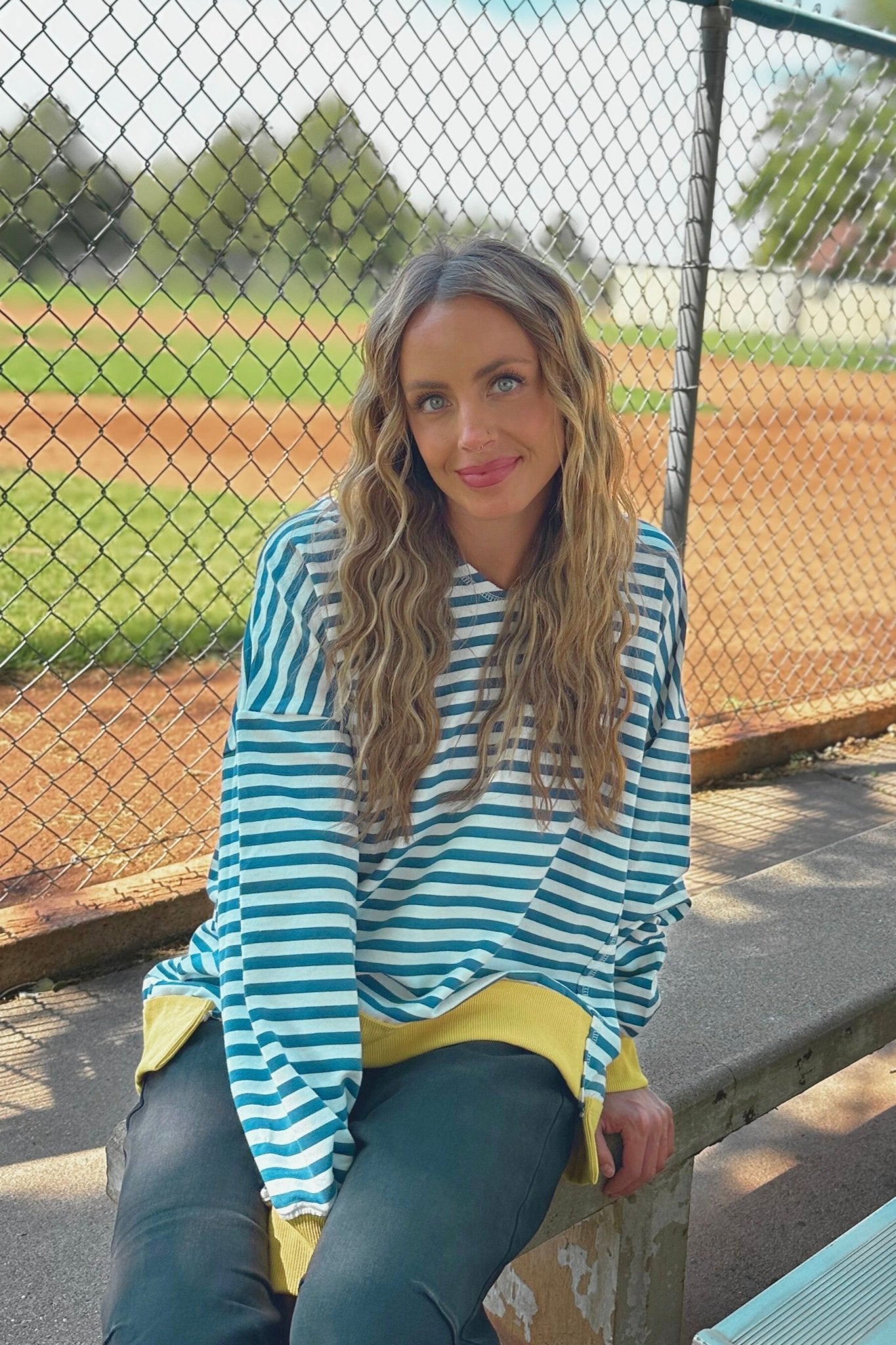 striped long sleeve pullover