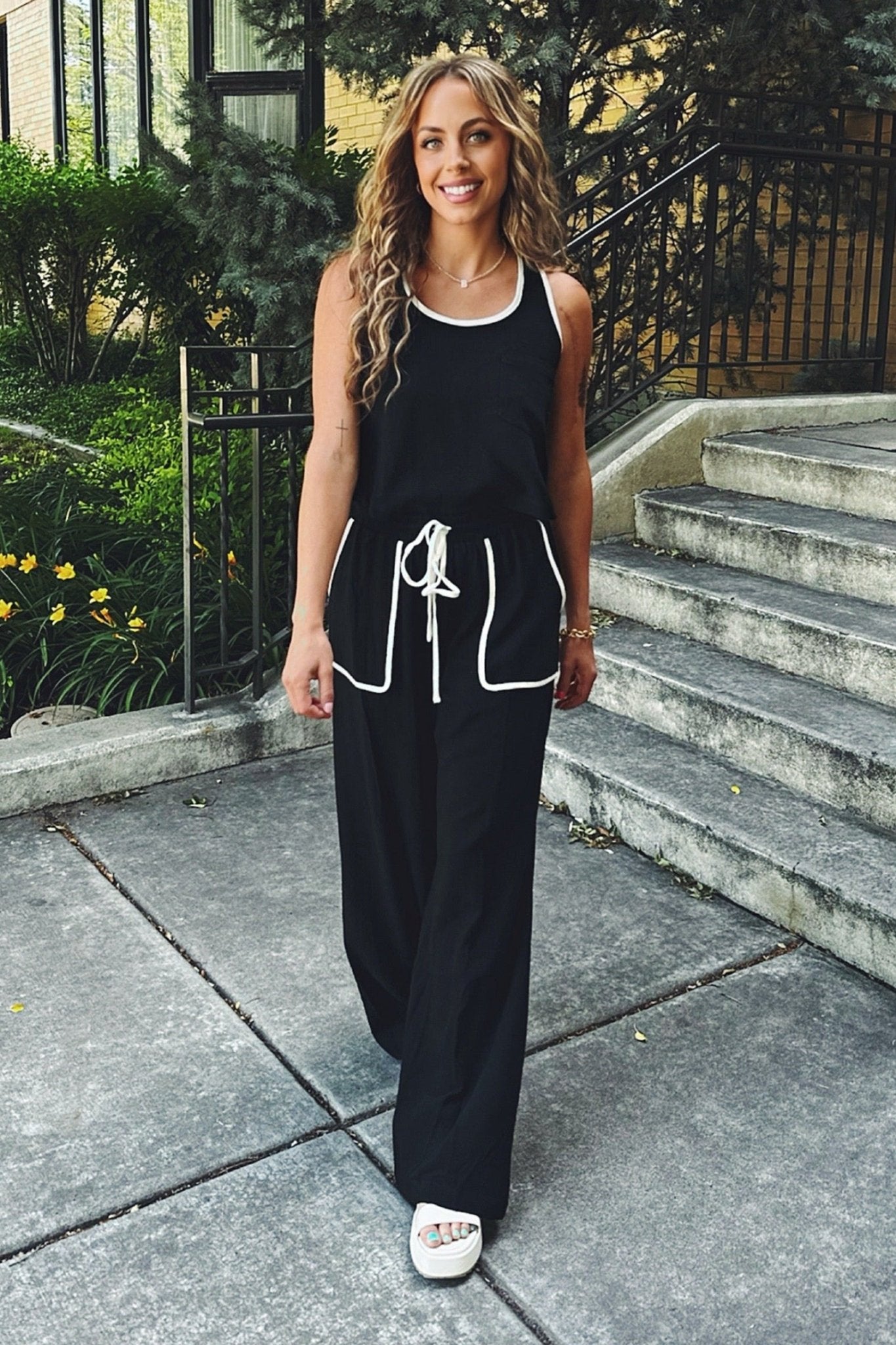 Outlined Linen Pants