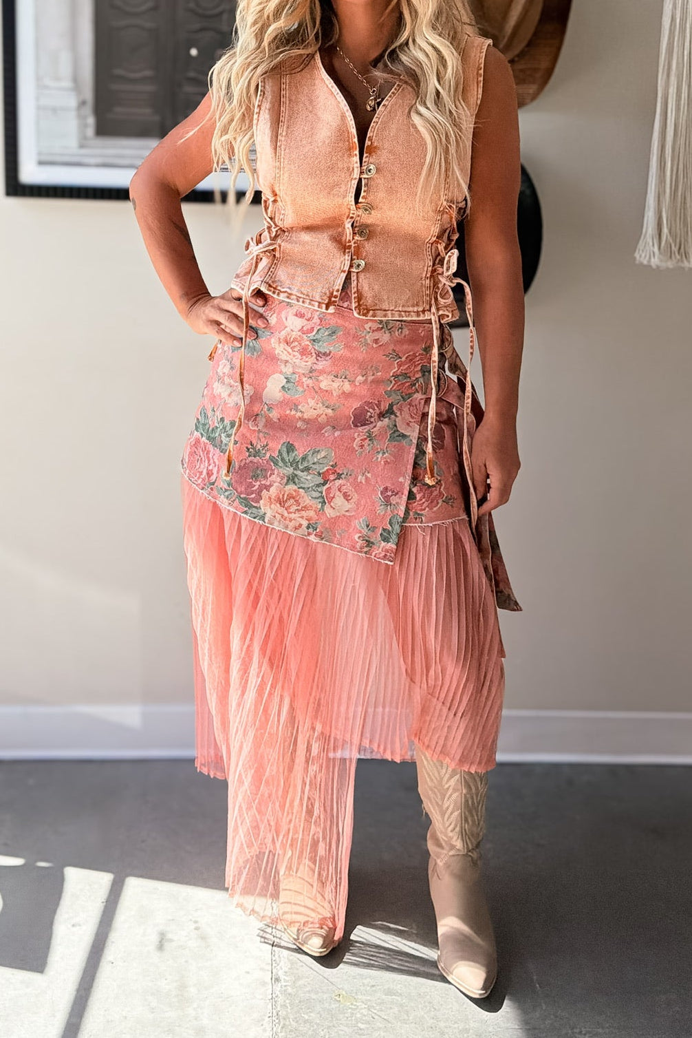Kind of a Wildflower Jean Skirt