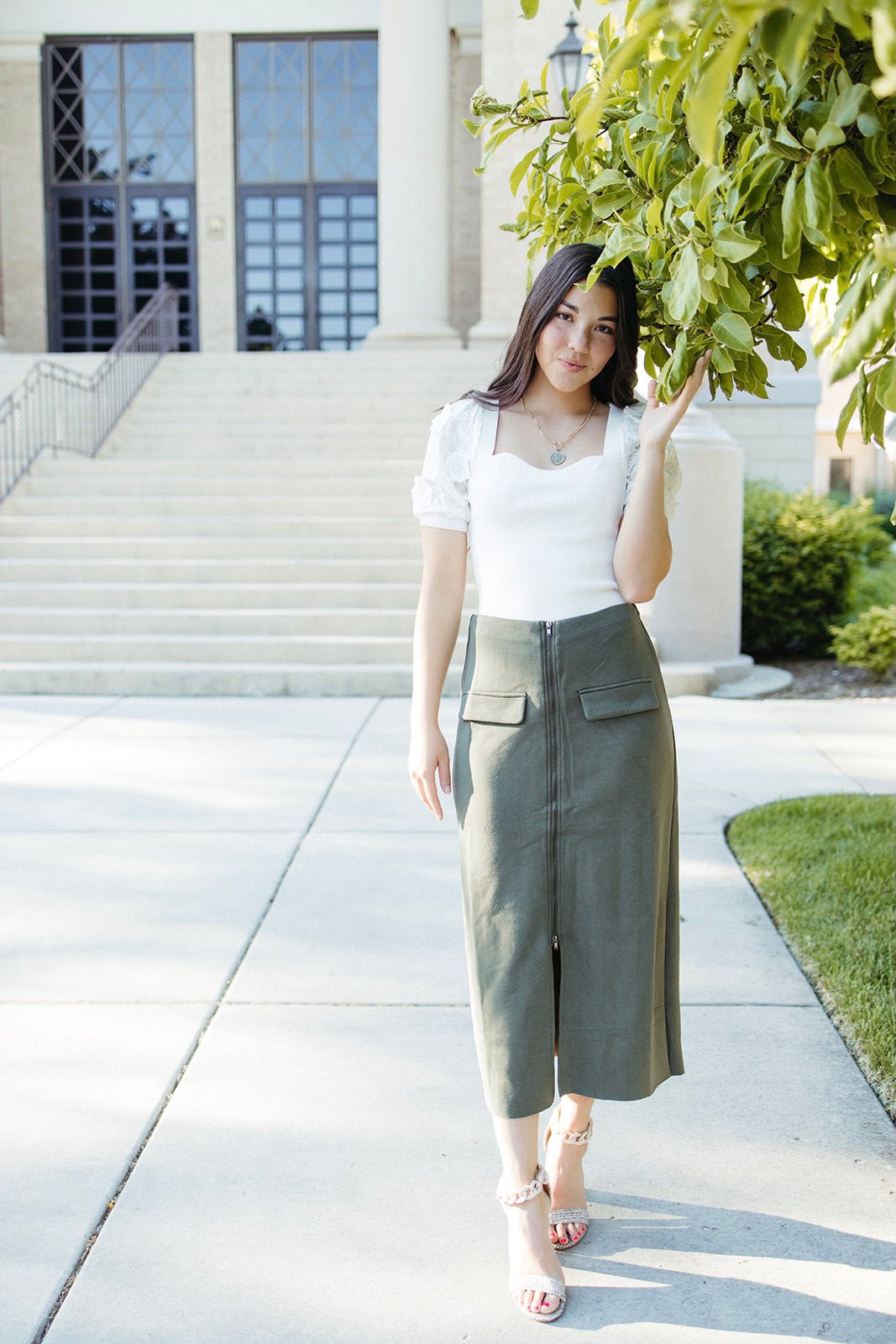 Rivers Edge Zipper Front Skirt - FINAL SALE