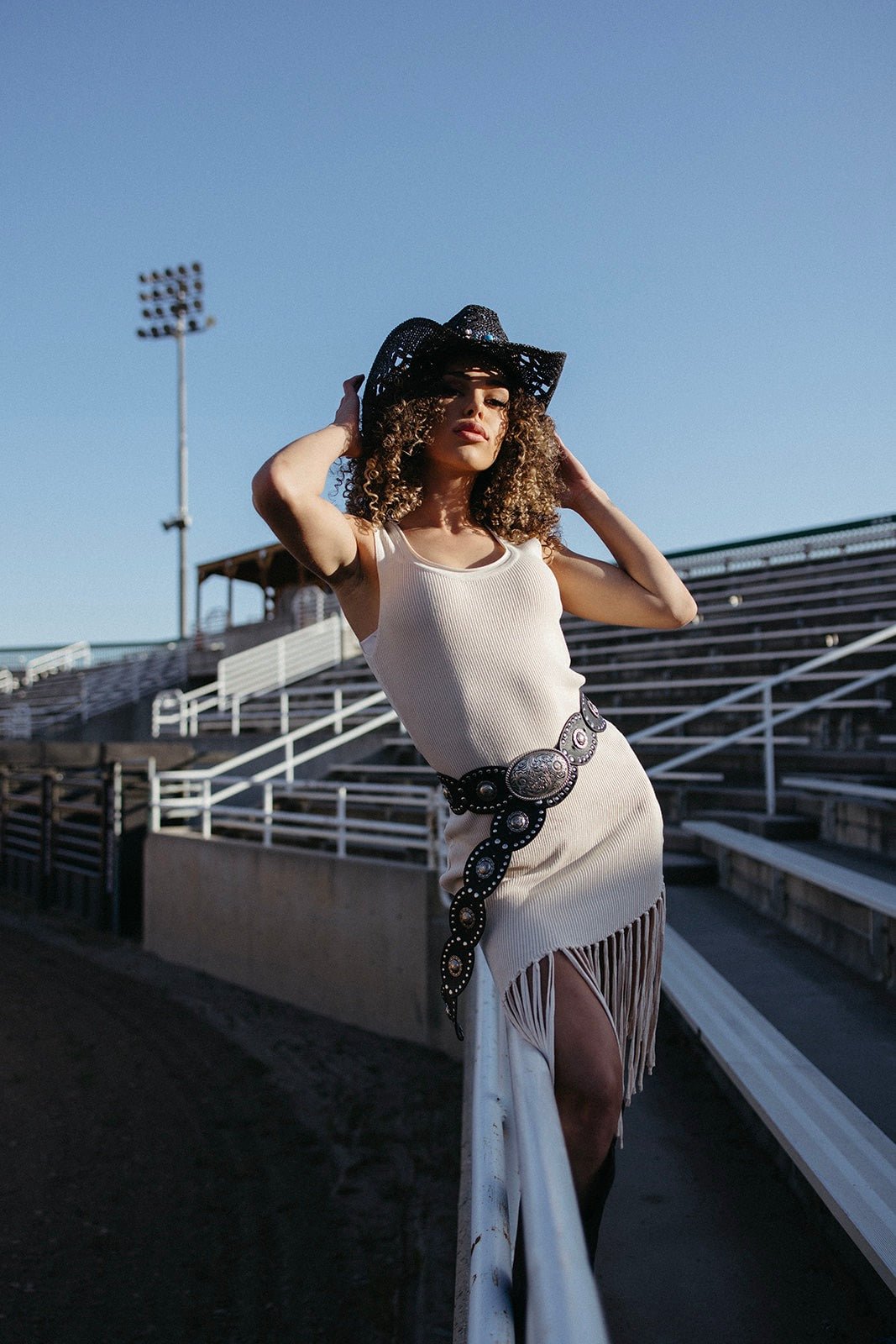 Saddle Dust Ribbed Fringe Dress - FINAL SALE