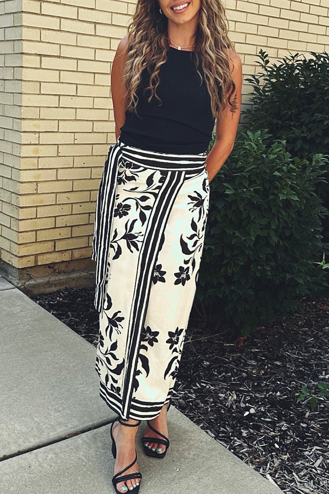 Salt Rinse Linen Wrap Skirt