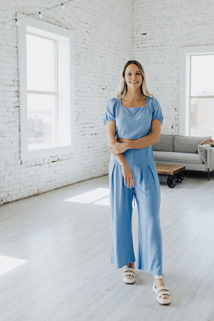 Salt Water Linen Crop Top - FINAL SALE