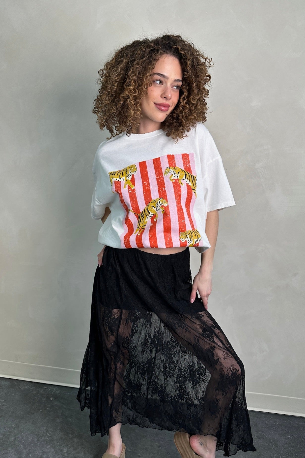 Soft Shadow Lace Skirt