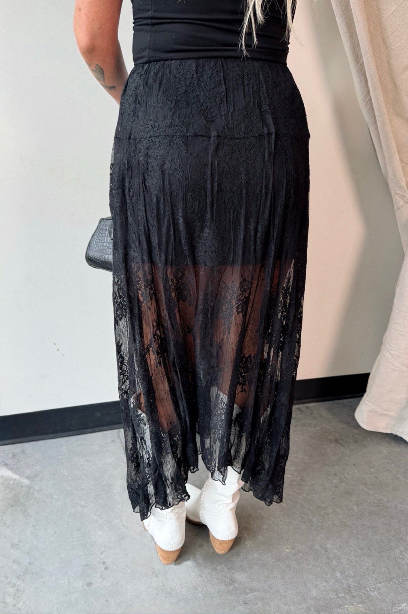 Soft Shadow Lace Skirt