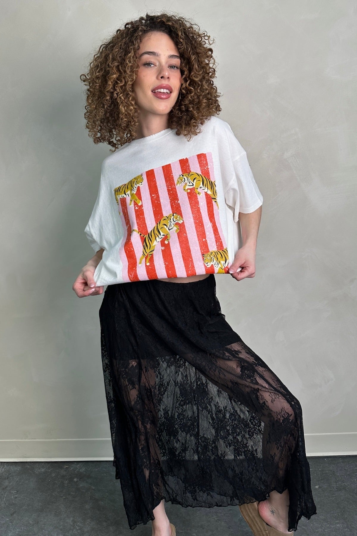 Soft Shadow Lace Skirt