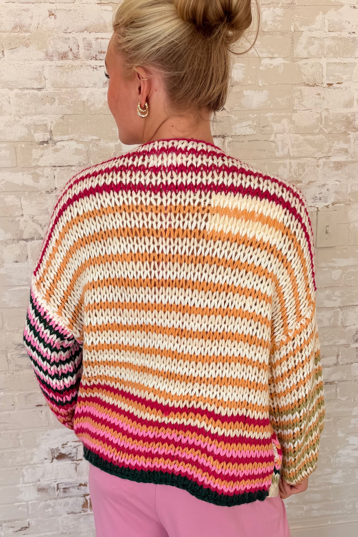 Mixed Signals Striped Knit Cardigan