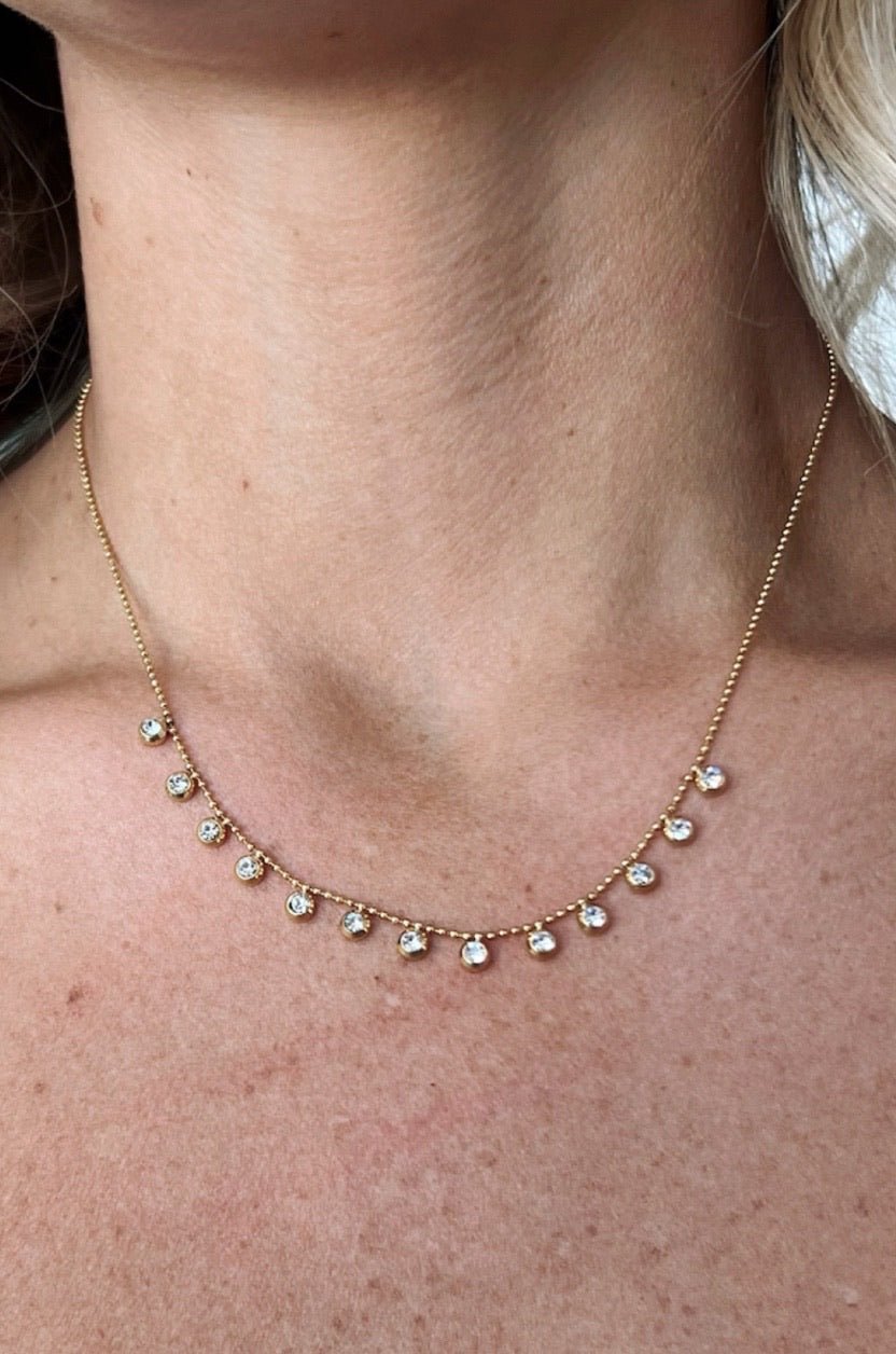 The Line Drop Dangle Crystal Necklace