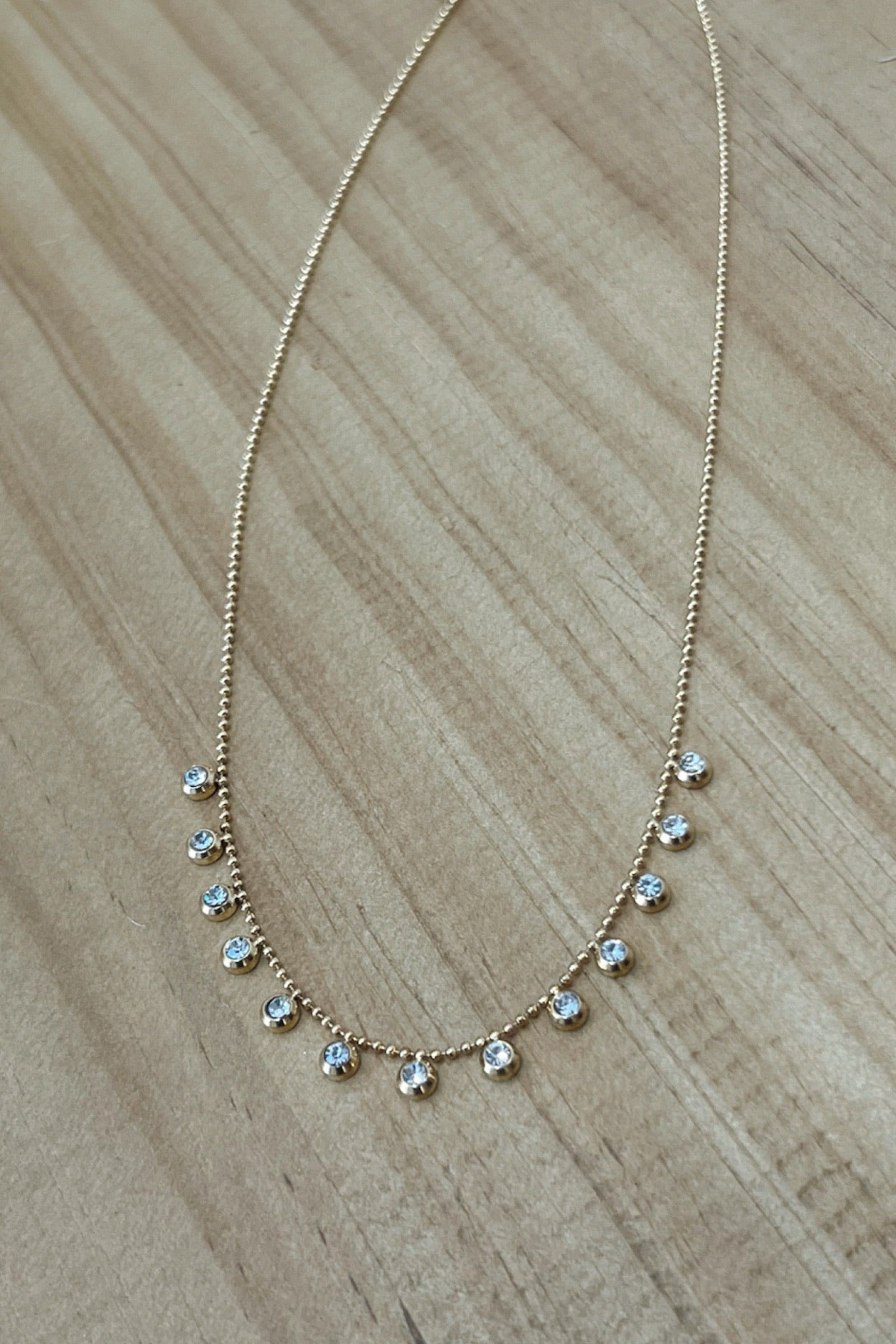 The Line Drop Dangle Crystal Necklace