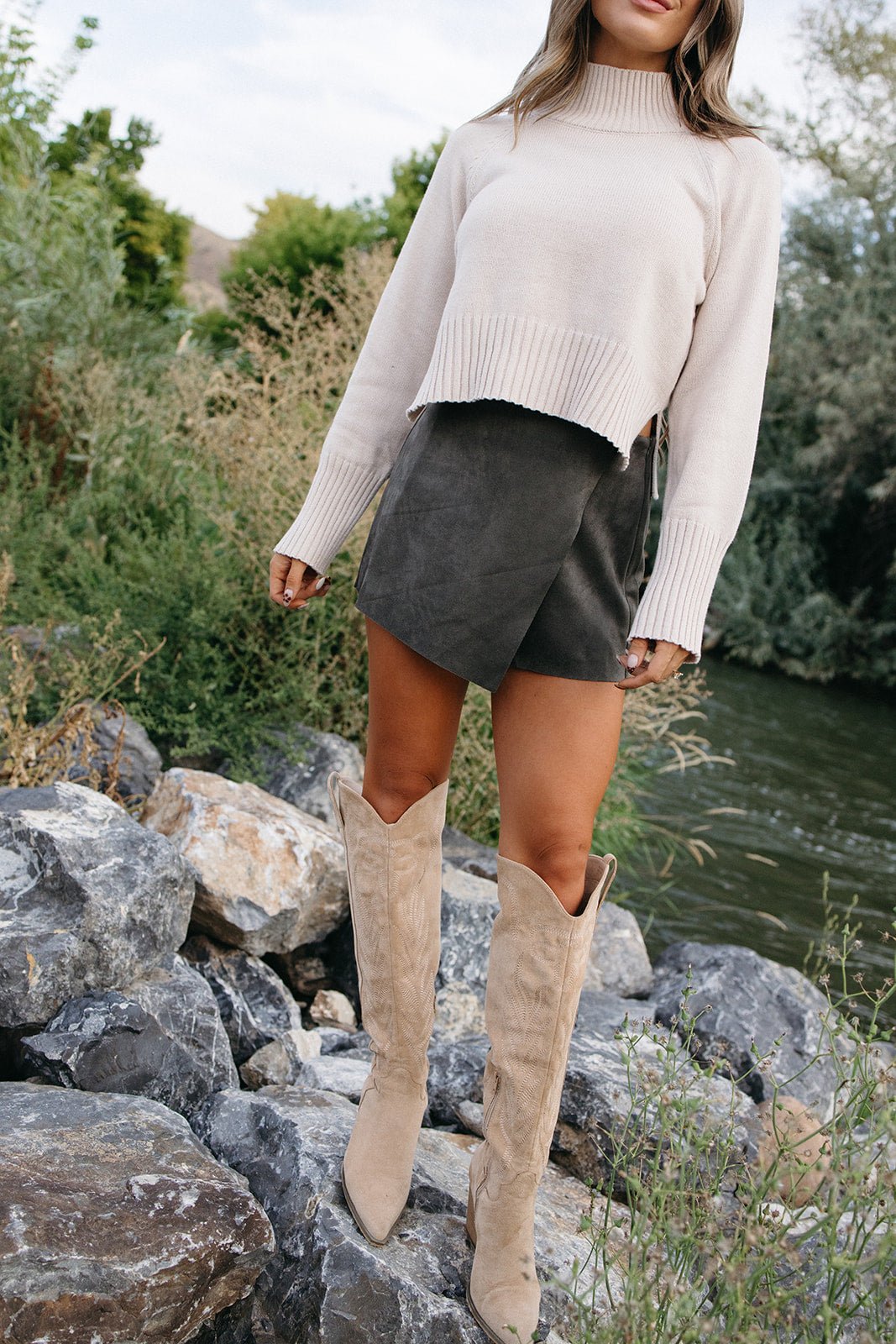 Wrap It Up Suede Skort