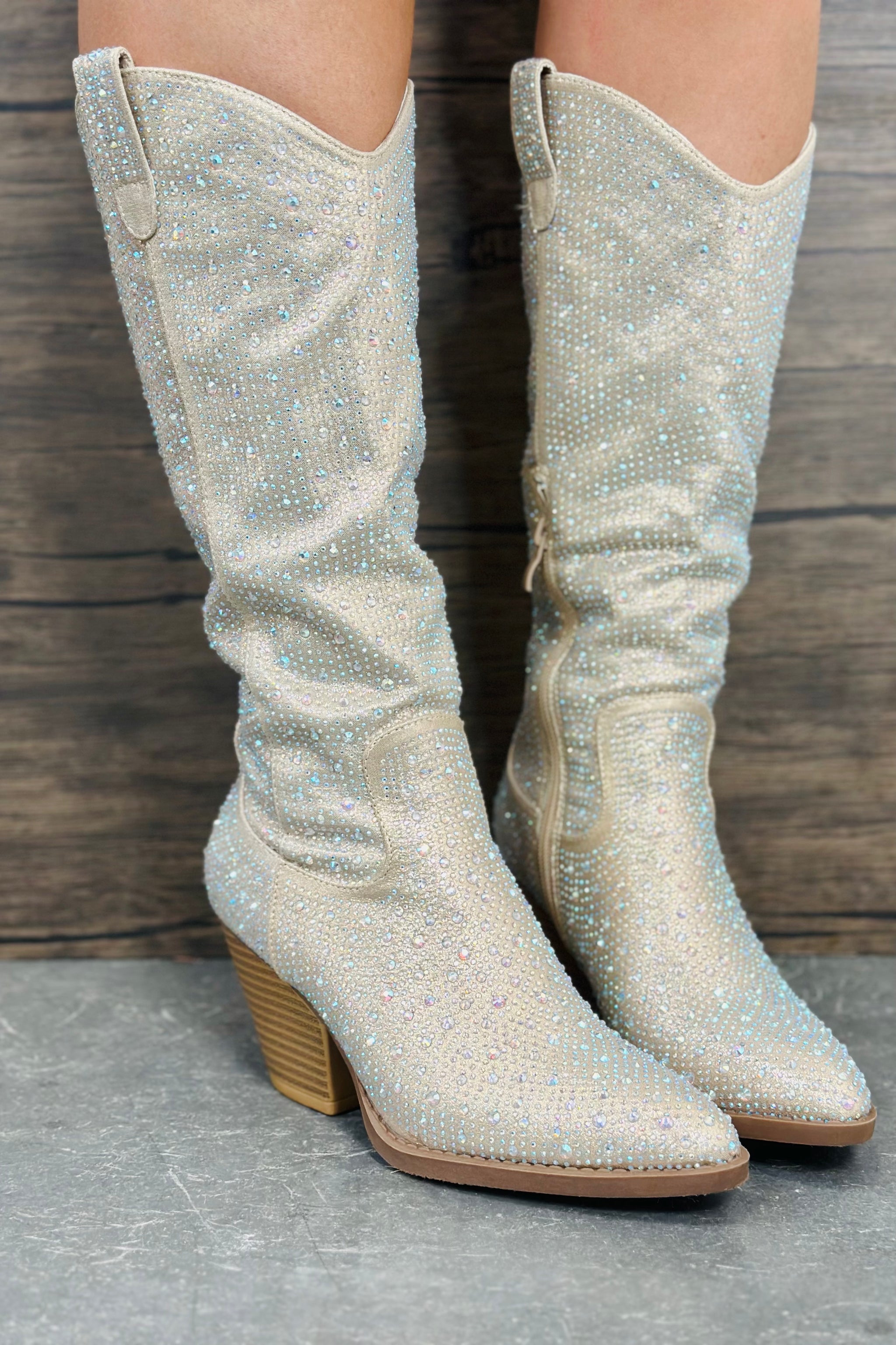 Rhinestone boots for women discount