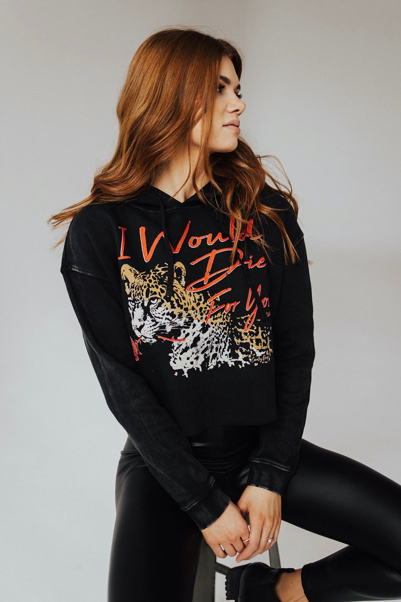 Sand cropped 2025 hoodie