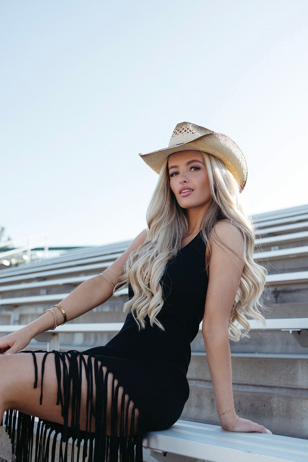Saddle Dust Ribbed Fringe Dress