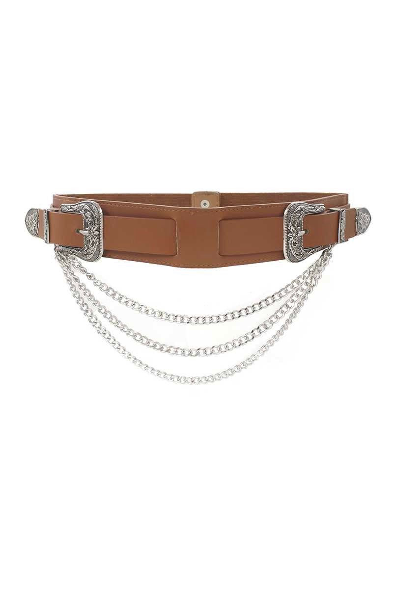 Keith Double Buckle Belt Sand Charcoal