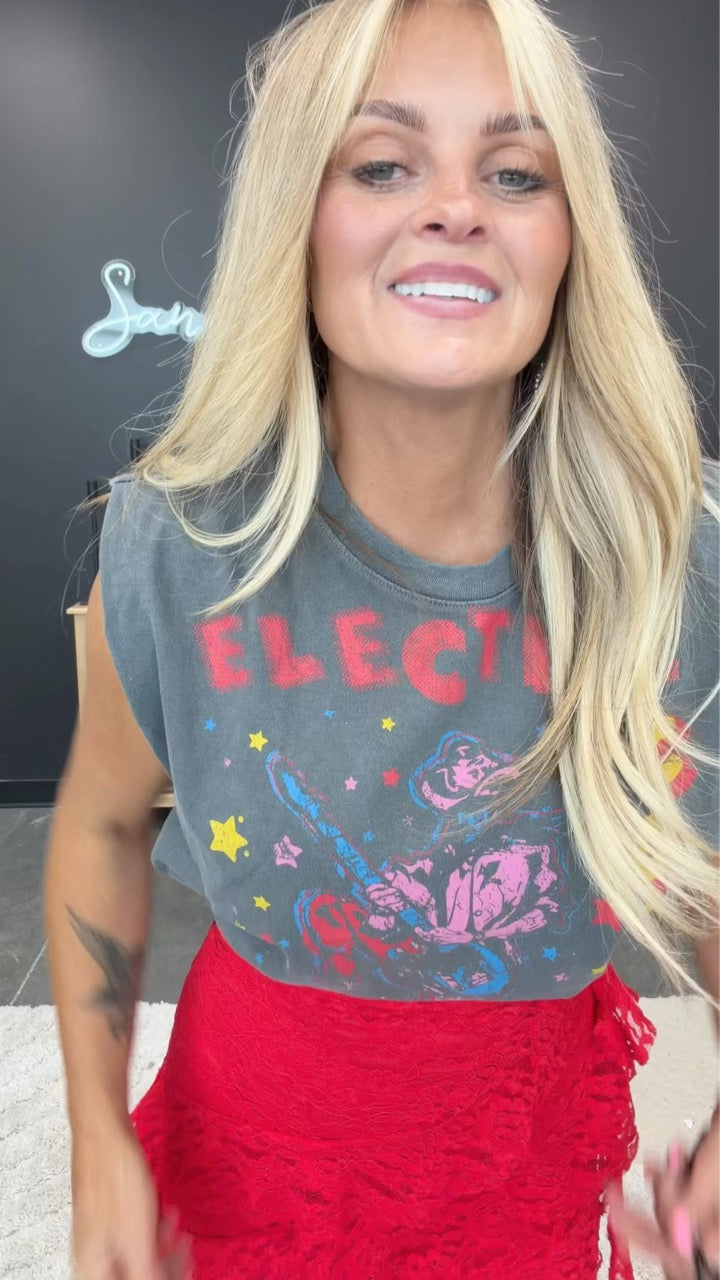 Electric Cowboy Muscle Crop Tee