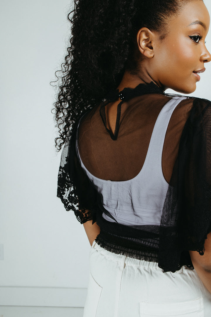 Debbie Mesh Detail Top