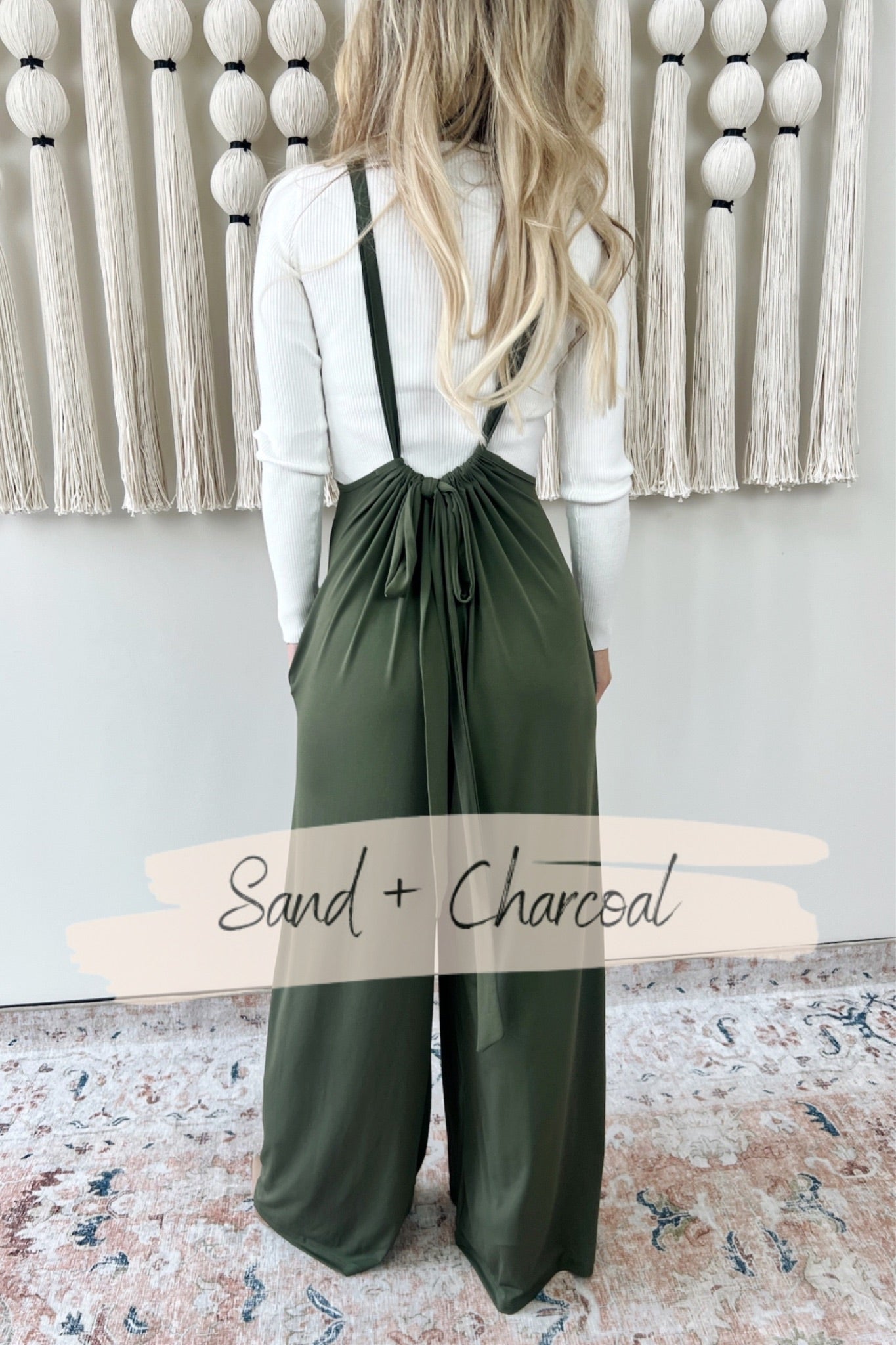 The Sand + Charcoal Your Best Dreams Jumpsuit - FINAL SALE