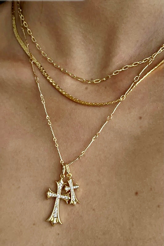 Double Cross Devotion Necklace