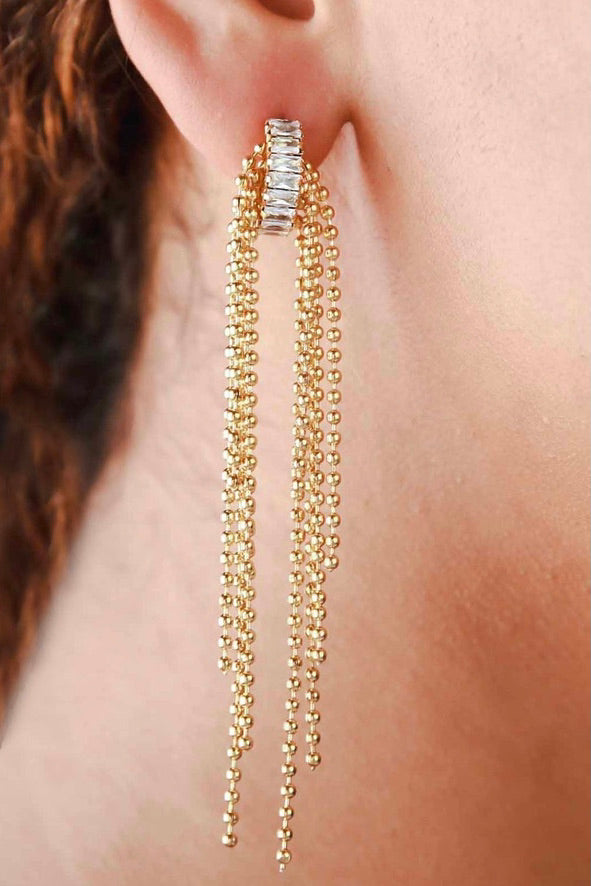 Golden Charm Tassel Earrings
