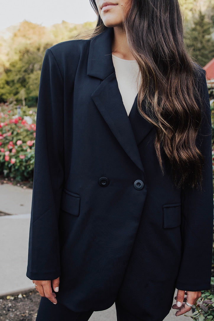 Audrey Oversized Ribbed Blazer - FINAL SALE