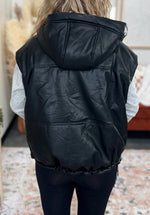 Houdini Hooded Pleather Vest Lux Collection