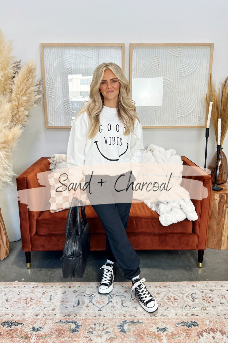 Good Vibes Light Ribbed Sweatshirt - FINAL SALE