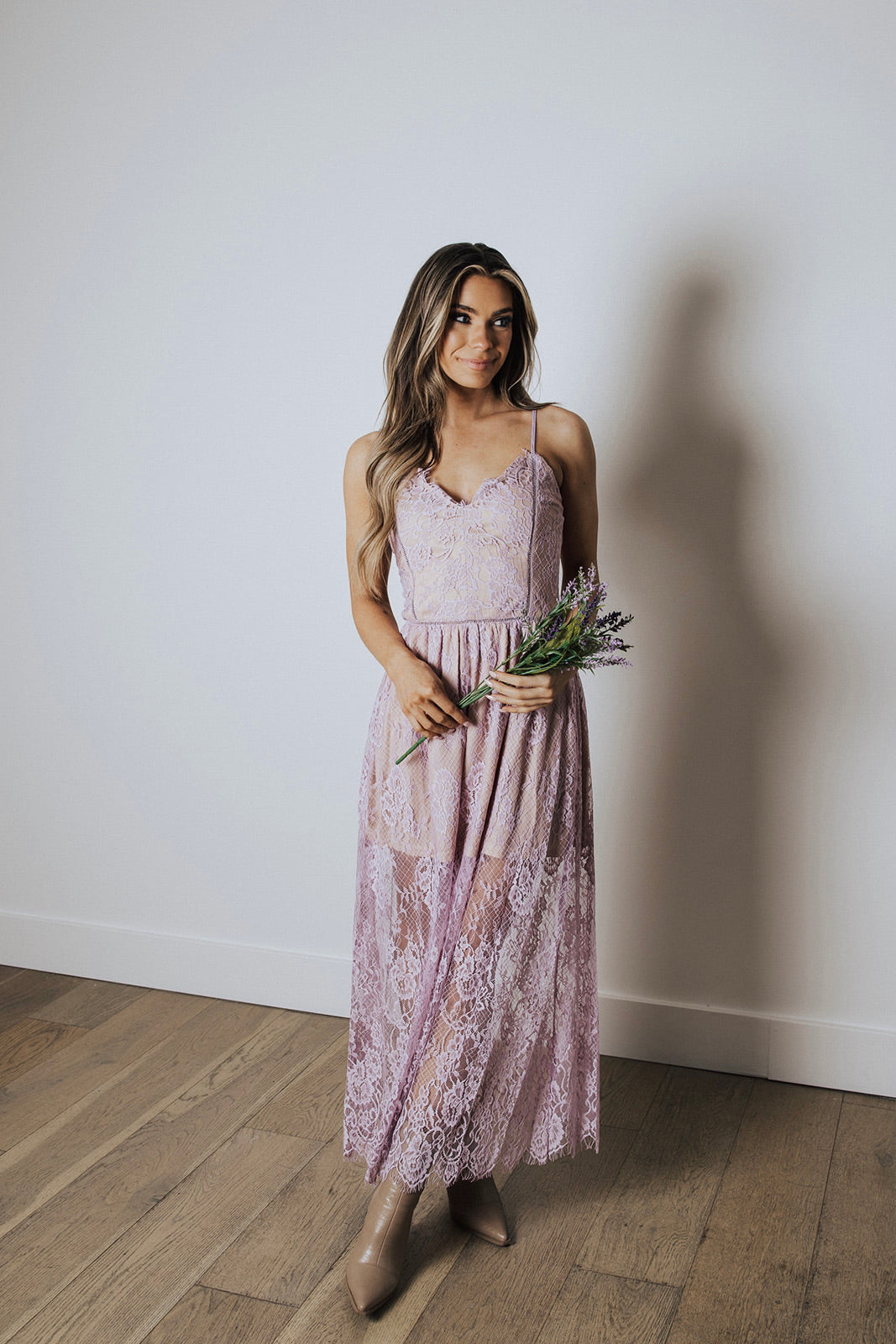 Lavender Lullaby Lace Maxi Dress