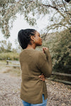 Avi Side Slit Sweater
