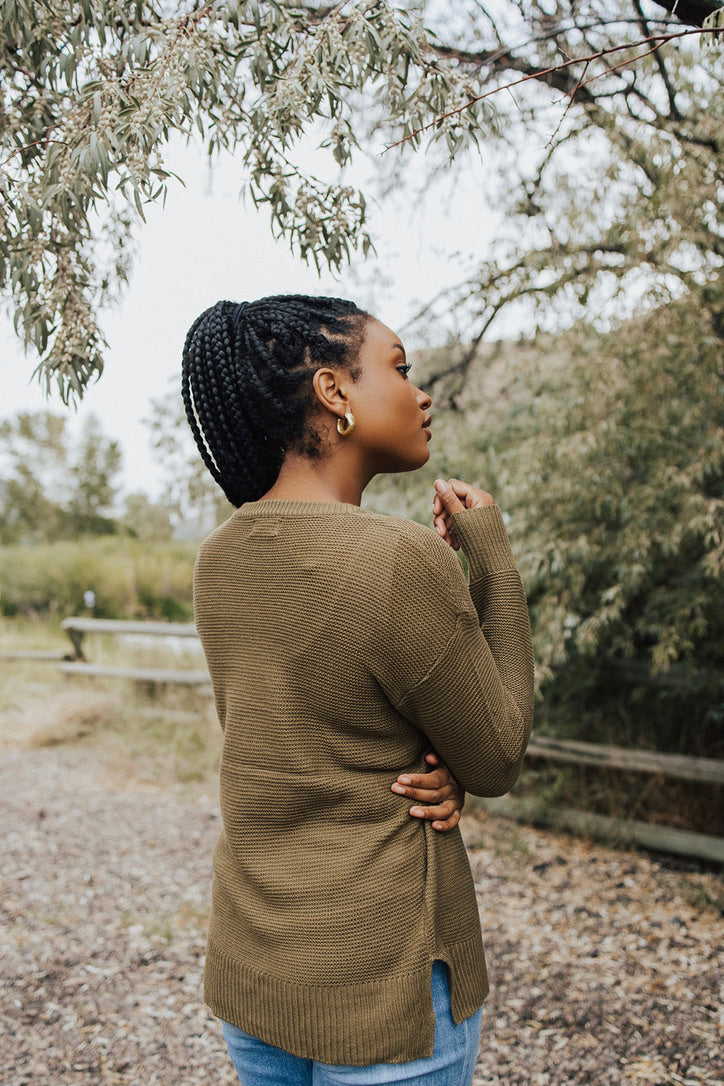 Avi Side Slit Sweater
