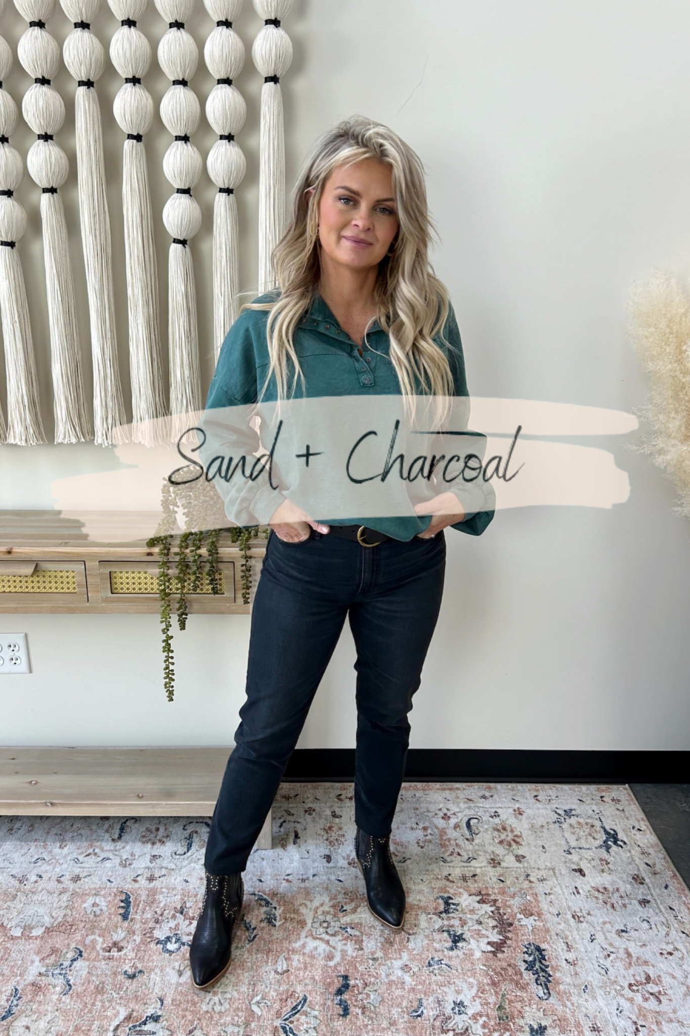 Pine Button Collared Sweatshirt - FINAL SALE