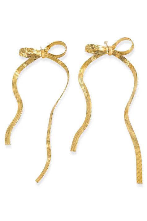 Goldie Dangle Bow Earrings