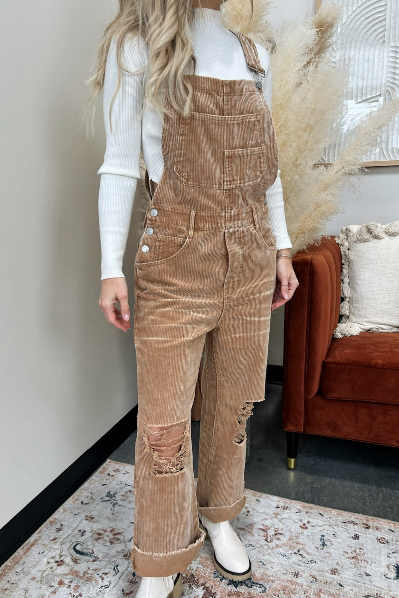 Moab Distressed Corduroy Overalls