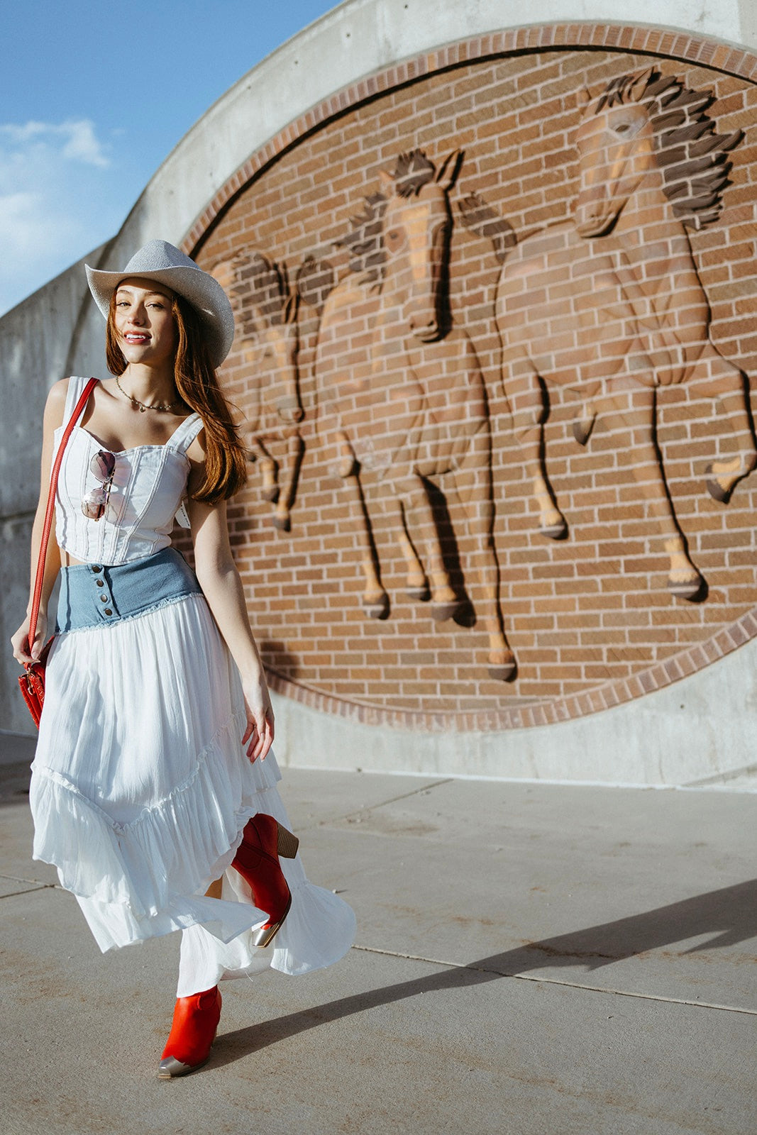 Red Rock Denim Corset Top