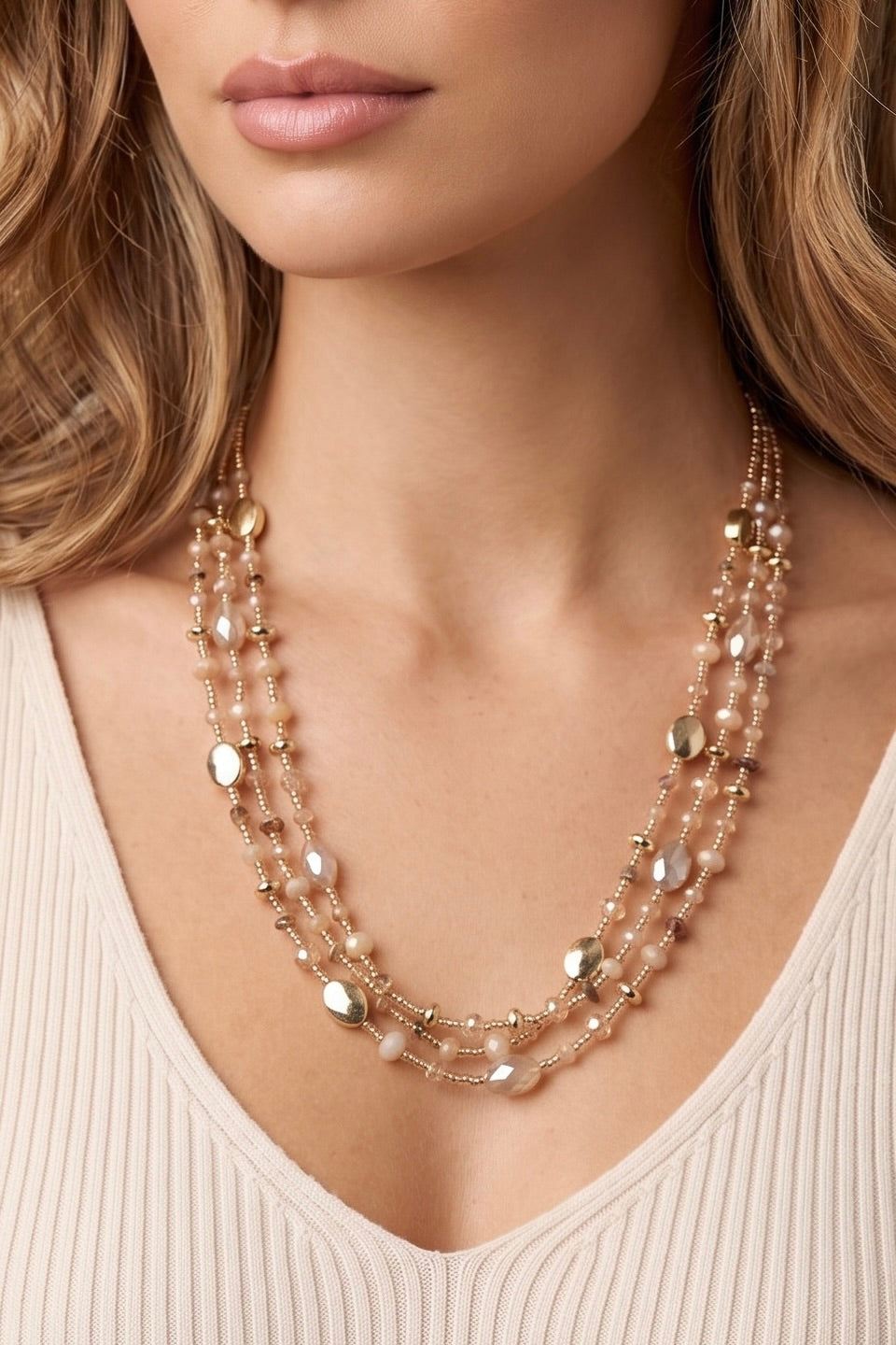 Apricot Light Layered Necklace