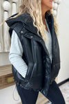 Houdini Hooded Pleather Vest Lux Collection