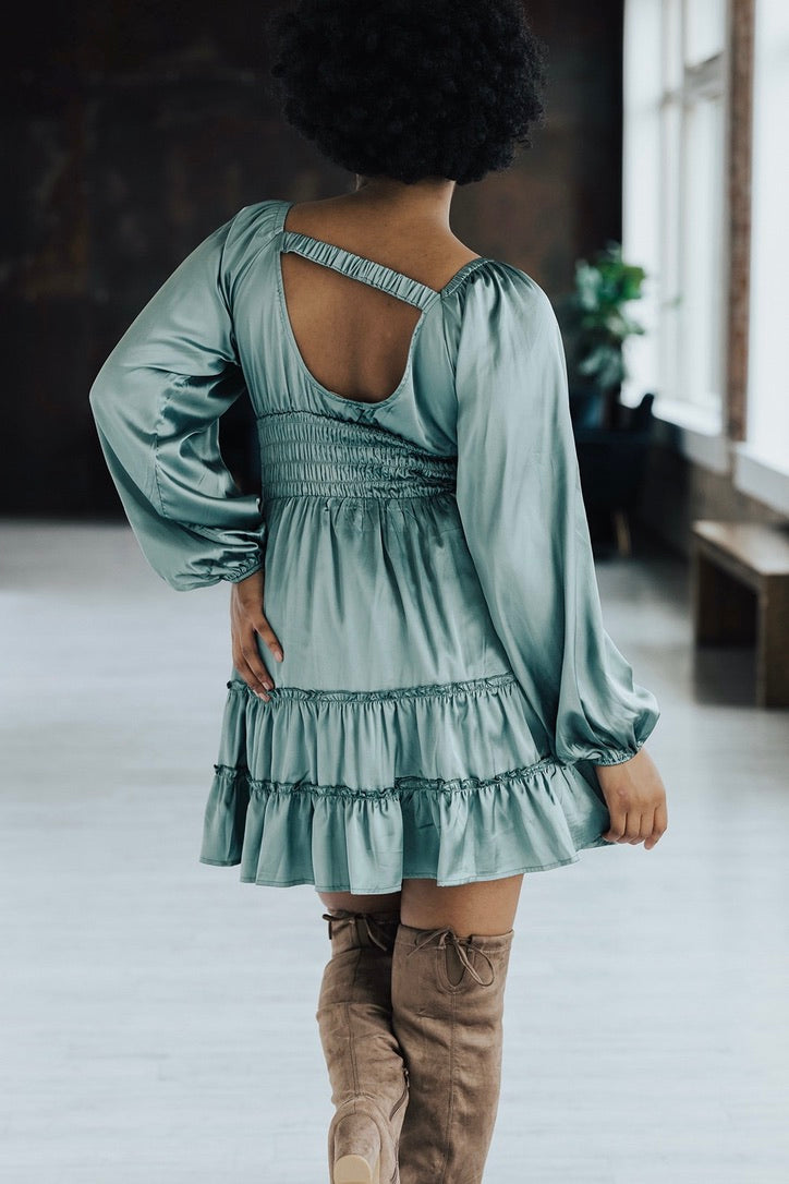 Becky Sweetheart Satin Mini Dress