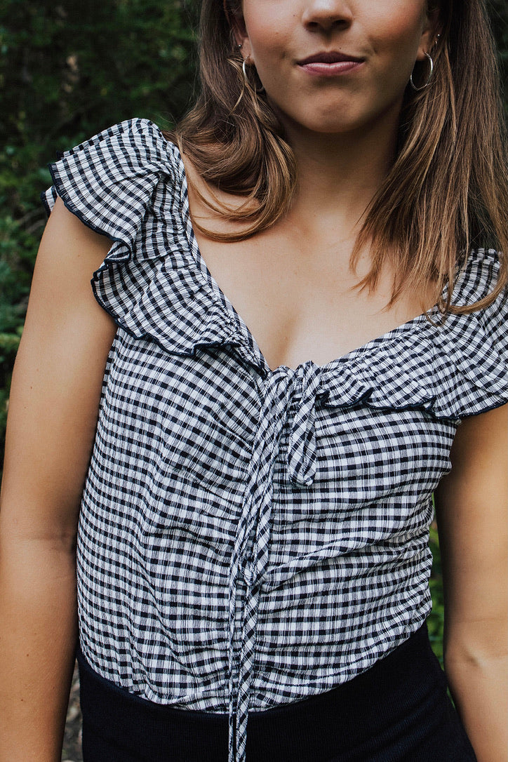 Rowan Two-Tone Checkered Bodysuit