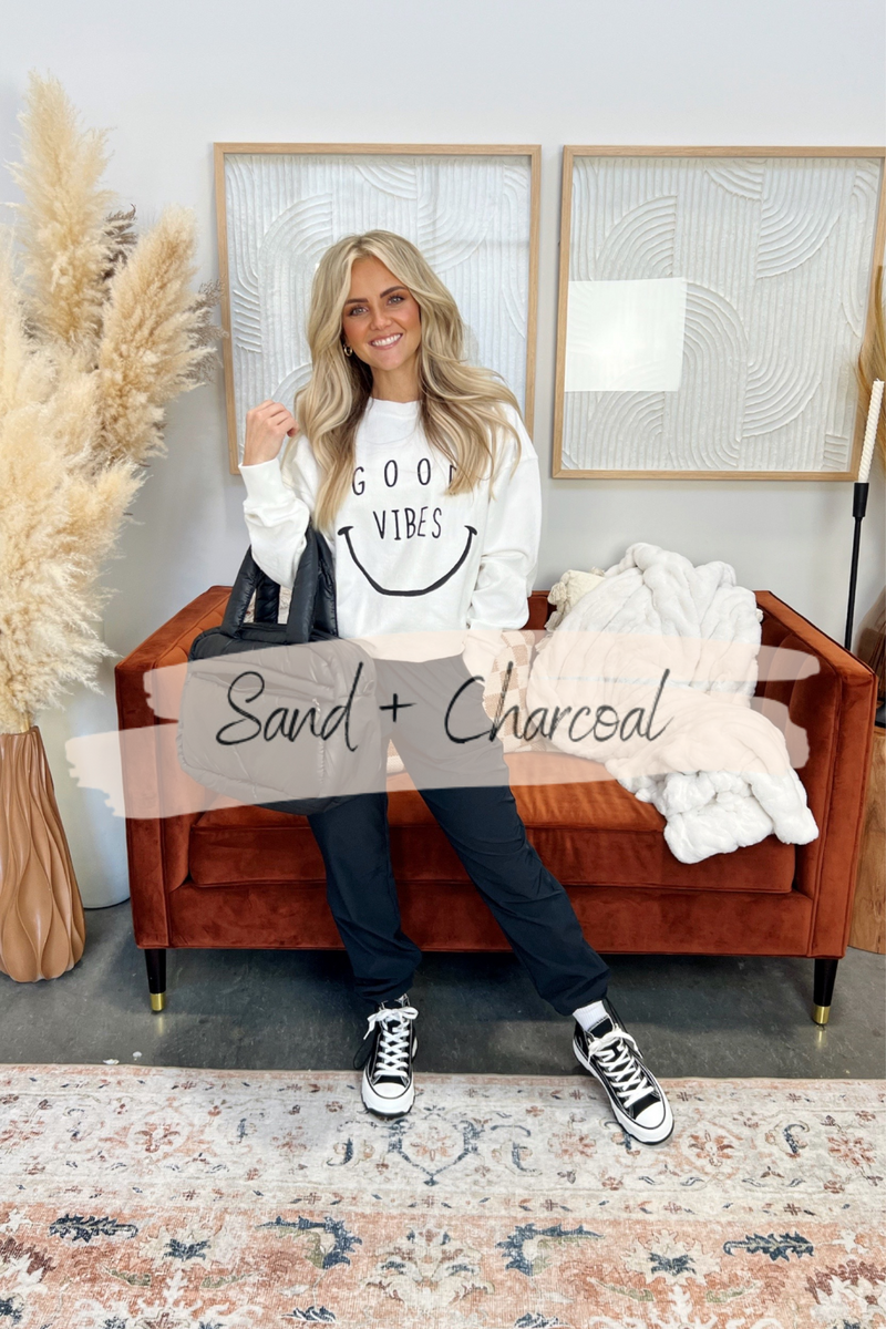 Good Vibes Light Ribbed Sweatshirt - FINAL SALE