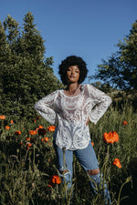 Deverey Lace Bell Sleeve Top