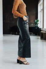 Astr Low Rise Faux Leather Midi Skirt Lux Collection
