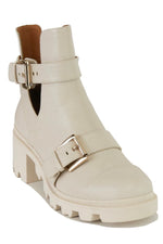 Saige Strappy Buckle Cut-out Bootie